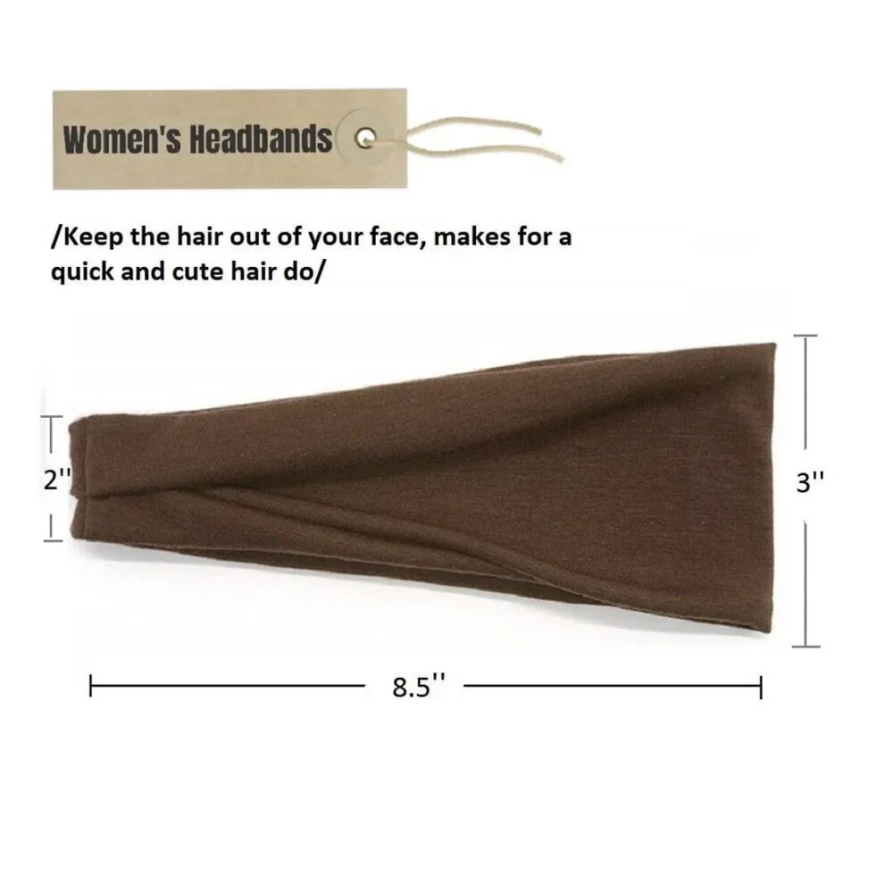 Headbands for Women Short Hair Non-Slip Workout Yoga Head Wraps 12 Pack